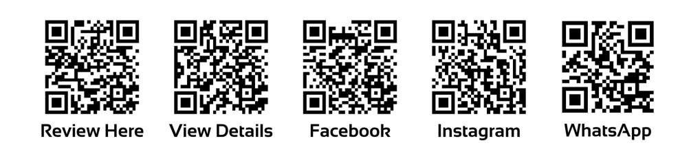Single PaymentQR with integrated QR codes for reviews, contact, and social media like Facebook, Instagram, WhatsApp – by upQRade for businesses